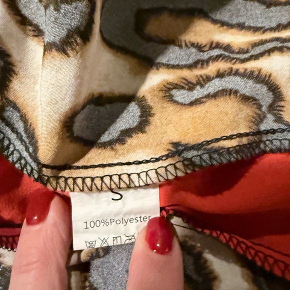 Leopard Print Pants with Red Stripe - Picture 7 of 7